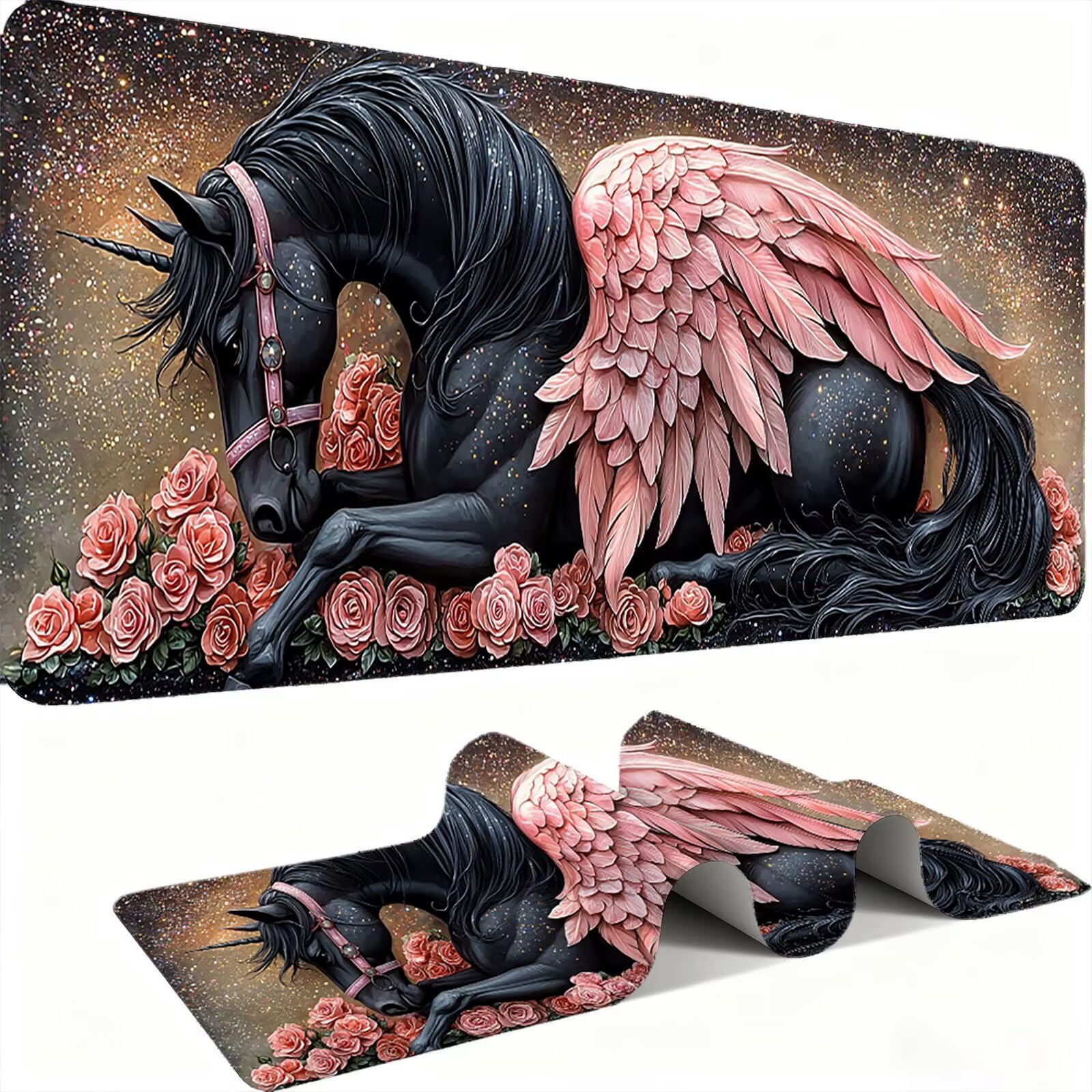 Podkładka pod mysz XXL 1500 x 800 mm mata biurkowa, duża, wielofunkcyjna i przedłużona mata na biurko, ochrona na biurko z podstawą antypoślizgową, do wszystkich rodzajów myszy do gier domowych