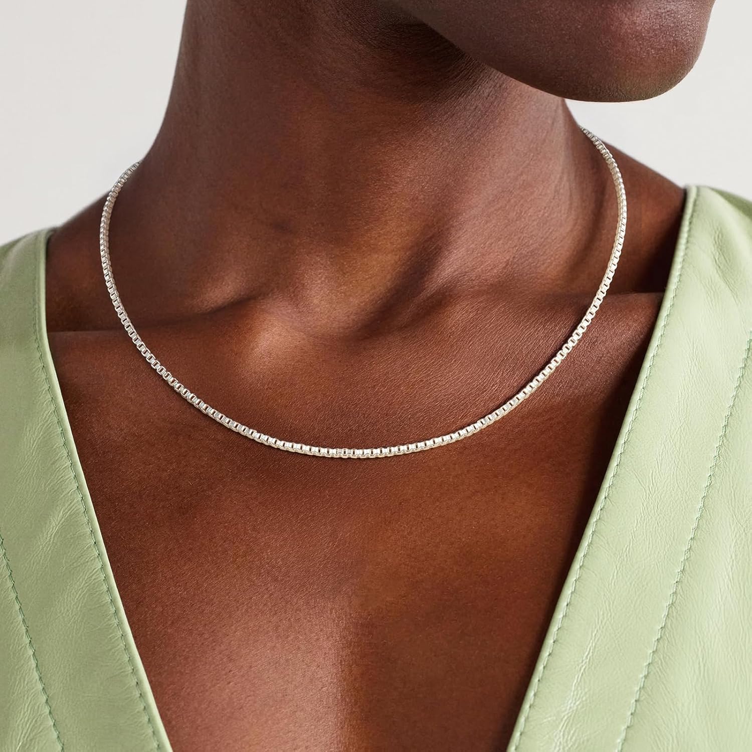 925 Sterling Silver Box Chain Necklace for Women - 1mm/1.5mm/2mm Italian Chains Jewelry Gifts for Women Mom Girlfriend 16 18 20 22 Inch - Image 2