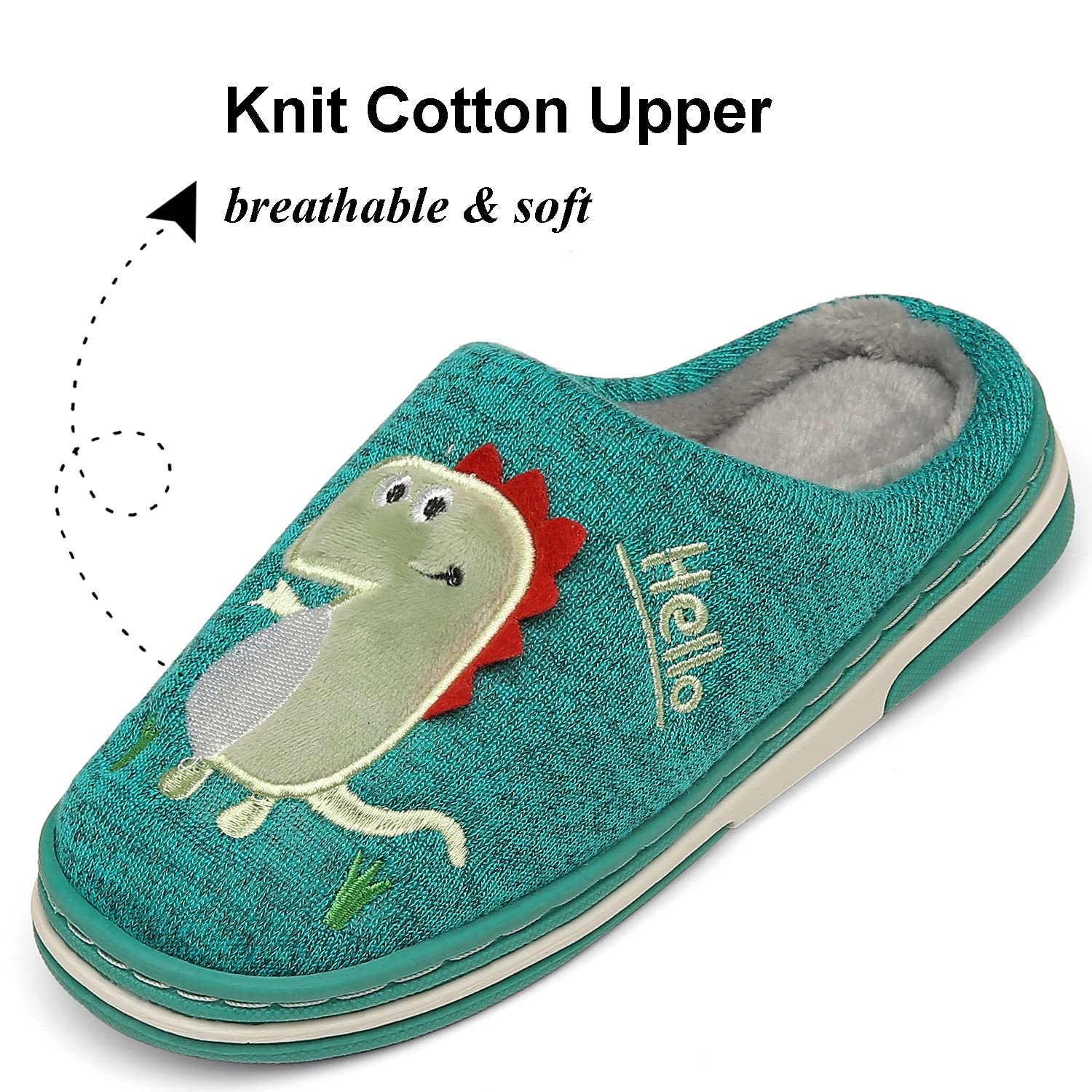 INMINPIN Inverno Pantofole da Casa Bambini Caldo Peluche Pantofola da Invernali Carino Dinosauro Comode Ciabatte Interne di Cotone per Ragazze Ragazzi