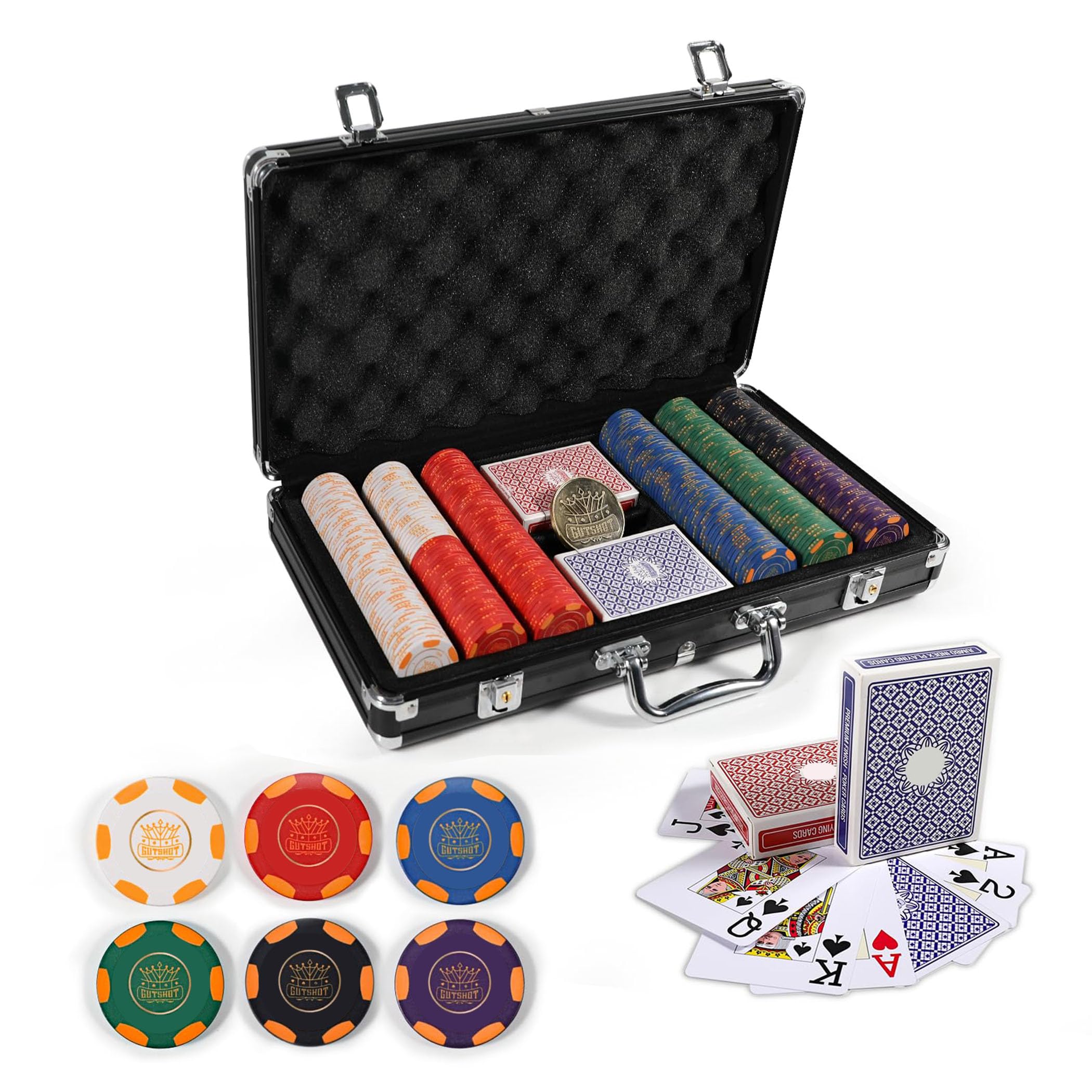 Amazon.com: GUTSHOT Premium Ceramic Poker Chips Set with Luxury