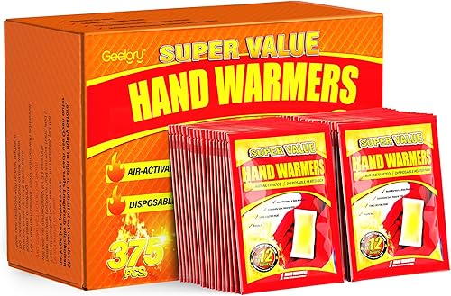 Hand Warmers Disposable 375Pcs, Long-Lasting Up to 12 Hours for Warm Body, Safe 