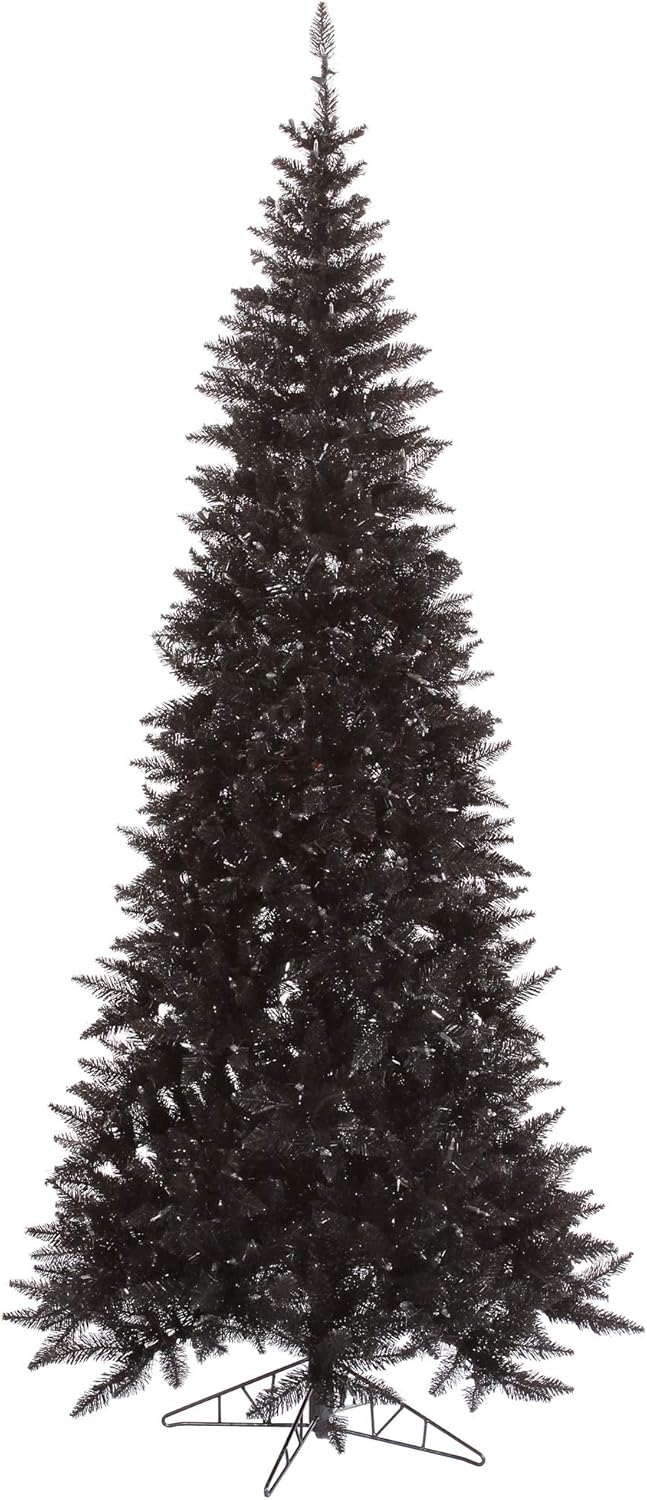 Vickerman 5.5' Black Fir Slim Artificial Christmas Tree Unlit, Seasonal Indoor Home Decor