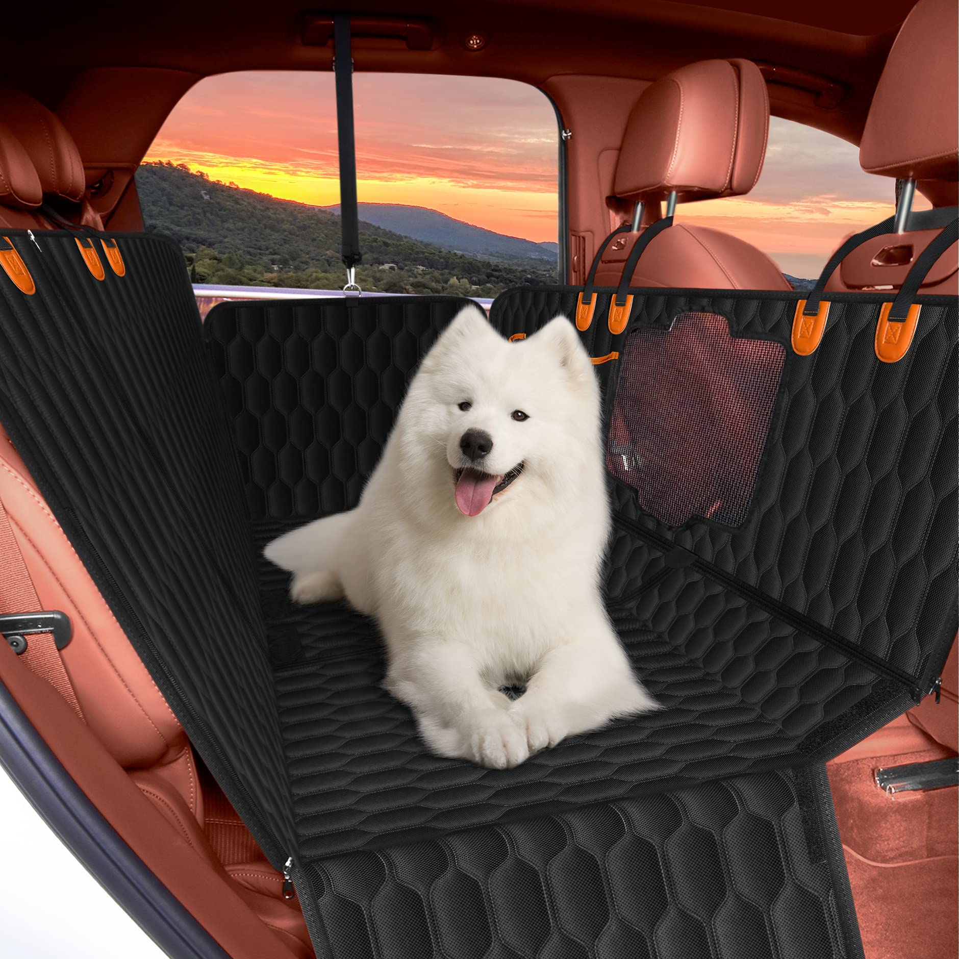 Waterproof Dog Back Seat Cover for Cars, SUVs, Trucks - Scratchproof & Nonslip Pet Protection