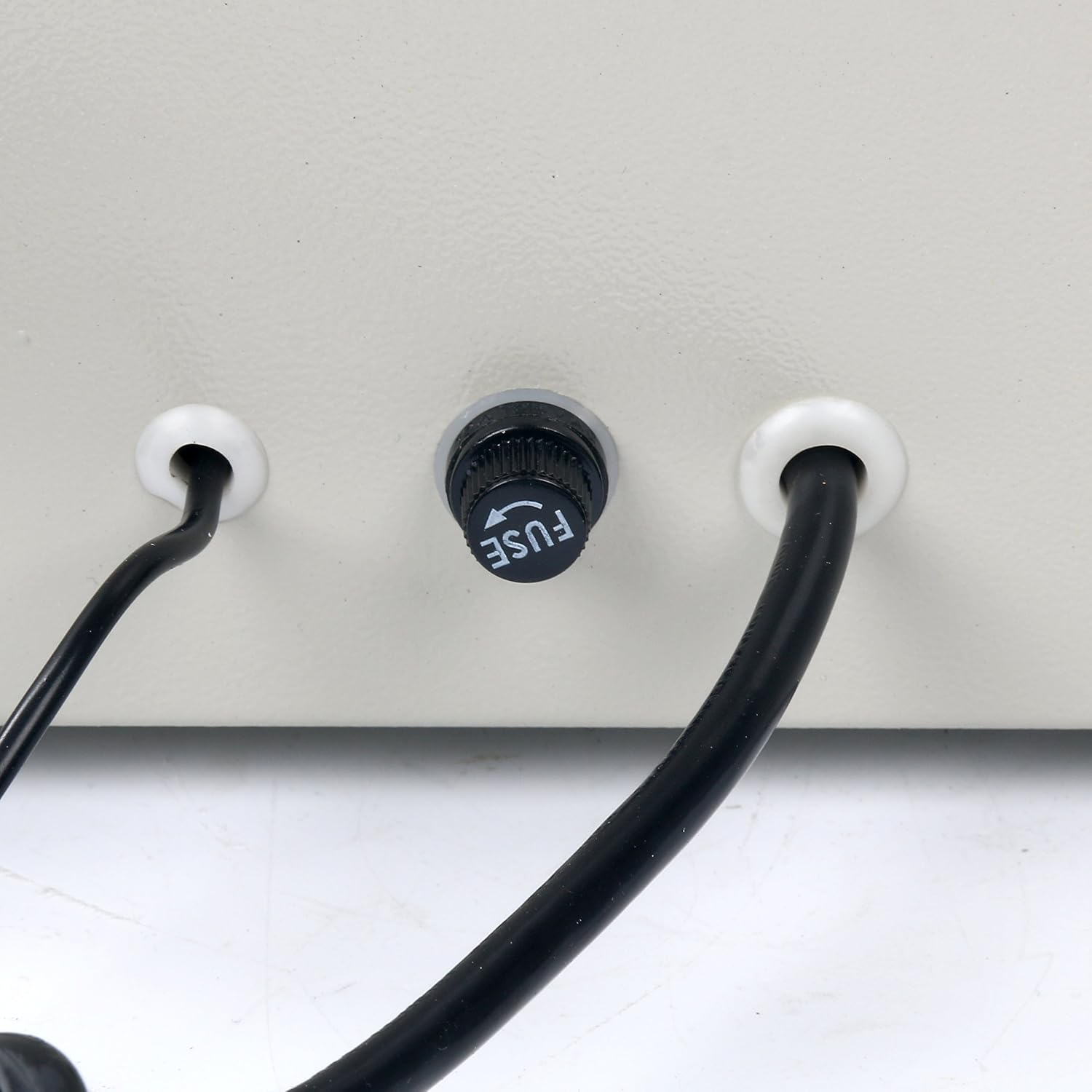 Close-up of the fuse holder on the back of the YaeCCC Magnetic Stirrer Hotplate