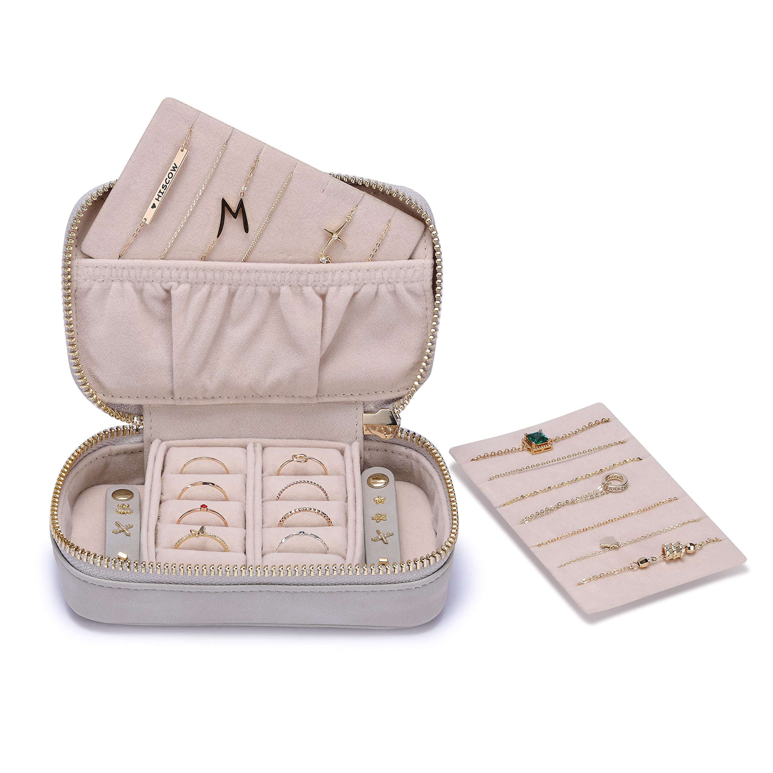 Petite Boîte à Bijoux, Organisateur De Bijoux De Voyage Pour Femmes Et Filles, Petit étui Avec Collier, Boucles D'oreilles, Bague, Pierre