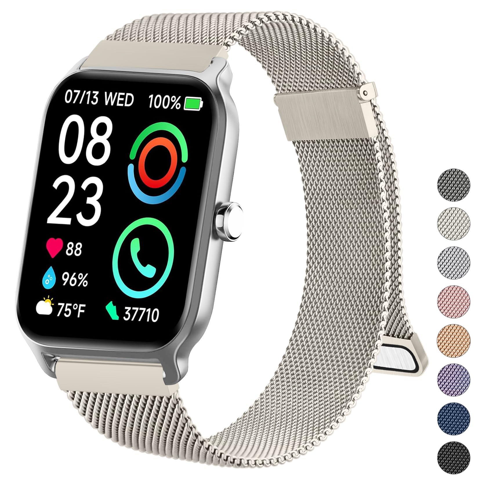 Metal Bands Compatible with IDW13,IDW16,IDW19 Smartwatch Bands, 22mm Stainless Steel Metal Replacement Strap for Fitpolo IDW13/Woneligo W13 Smartwatch