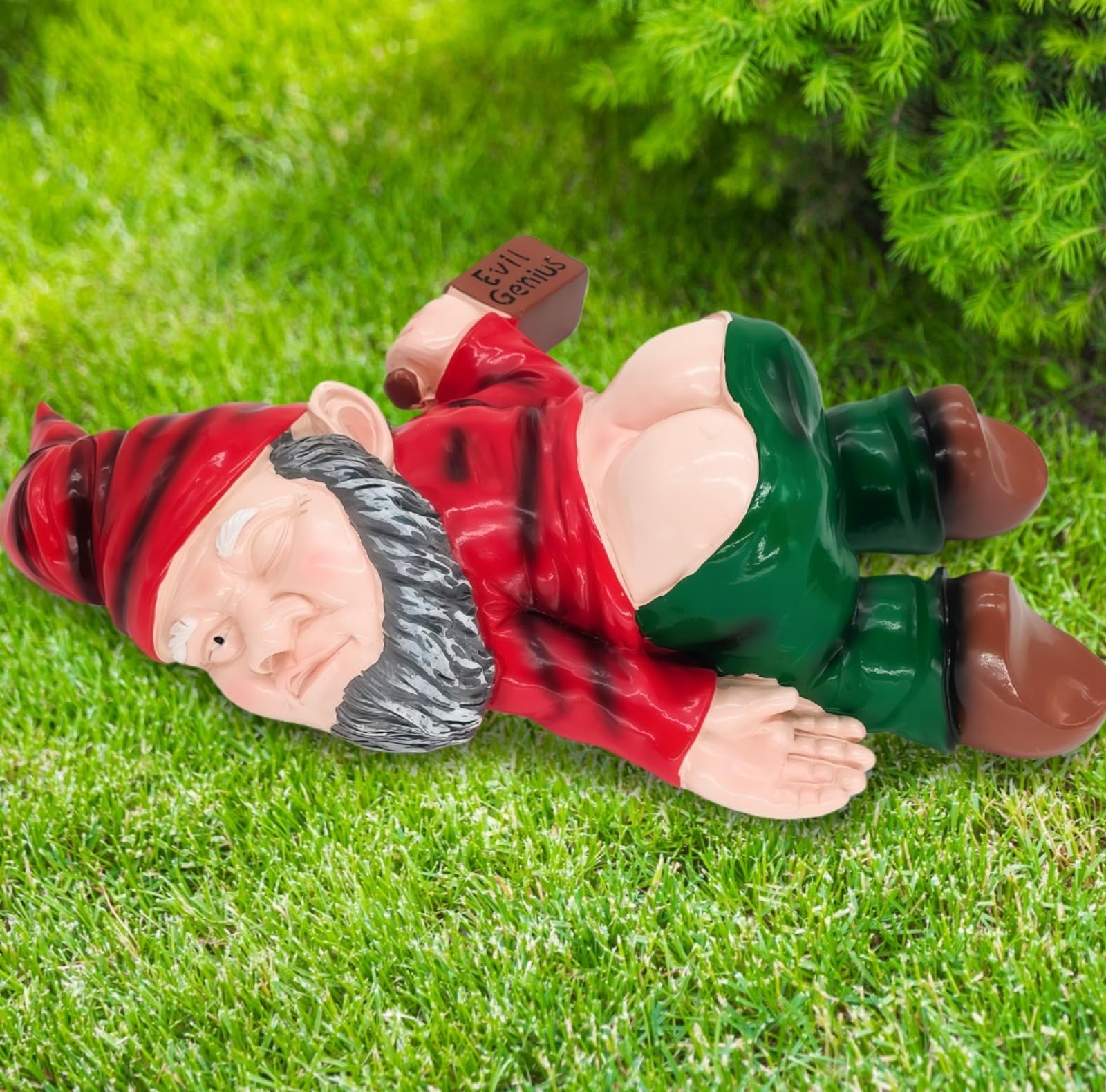 9.4inch Garden Gnome Outdoor Funny Drunk Gnome Garden Ornaments Garden Gnome Statue Resin Dwarf Statues Indoor or Outdoor Lawn Courtyard Decor Christmas Ornaments Courtyard Decorations Novelty Gifts