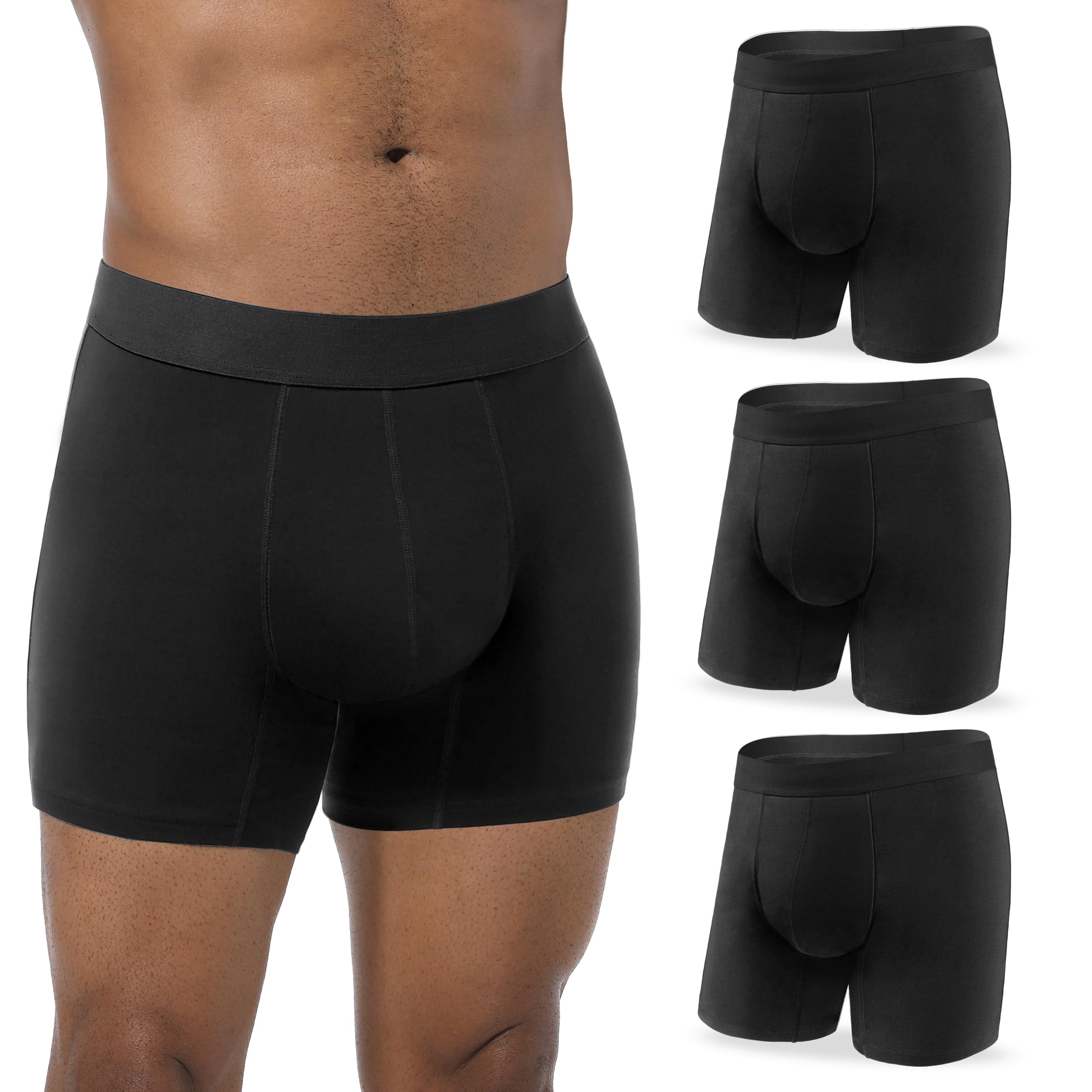 Incontinence Underwear for Men 3.0 oz Protective Boxer Briefs 3 Pack L