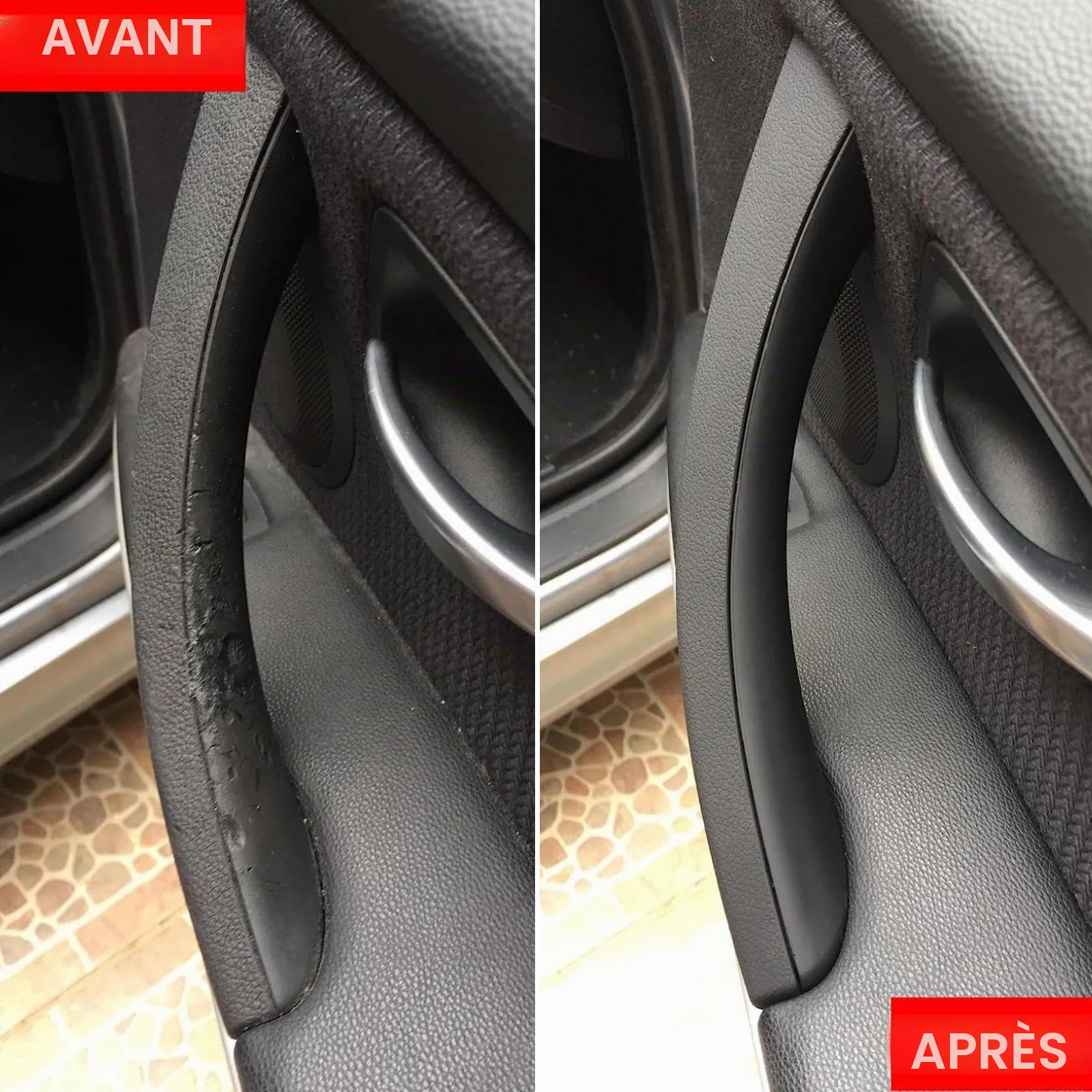 POETRYXIAO Ensemble de remplacement intérieur de poignée de porte avec poignée intérieure et couvercle de poignée compatible avec Série 3 E90 E91 E92 E93 316 318 320 325 328 330 335