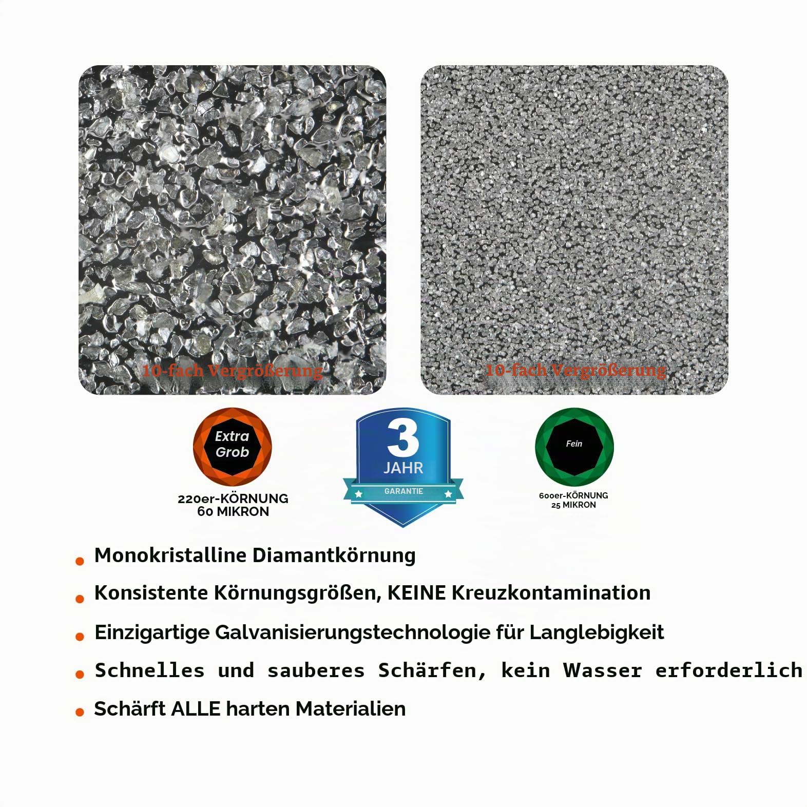 SHARPAL 216N Dual-Grit Diamant Werkzeugschärfer, Mehrzweck-Diamantschärfer Stein Messerschärfer | Mähmesserschleifer | Axt- und Machetenschärfer Grob/Fein 220/400 Körnung
