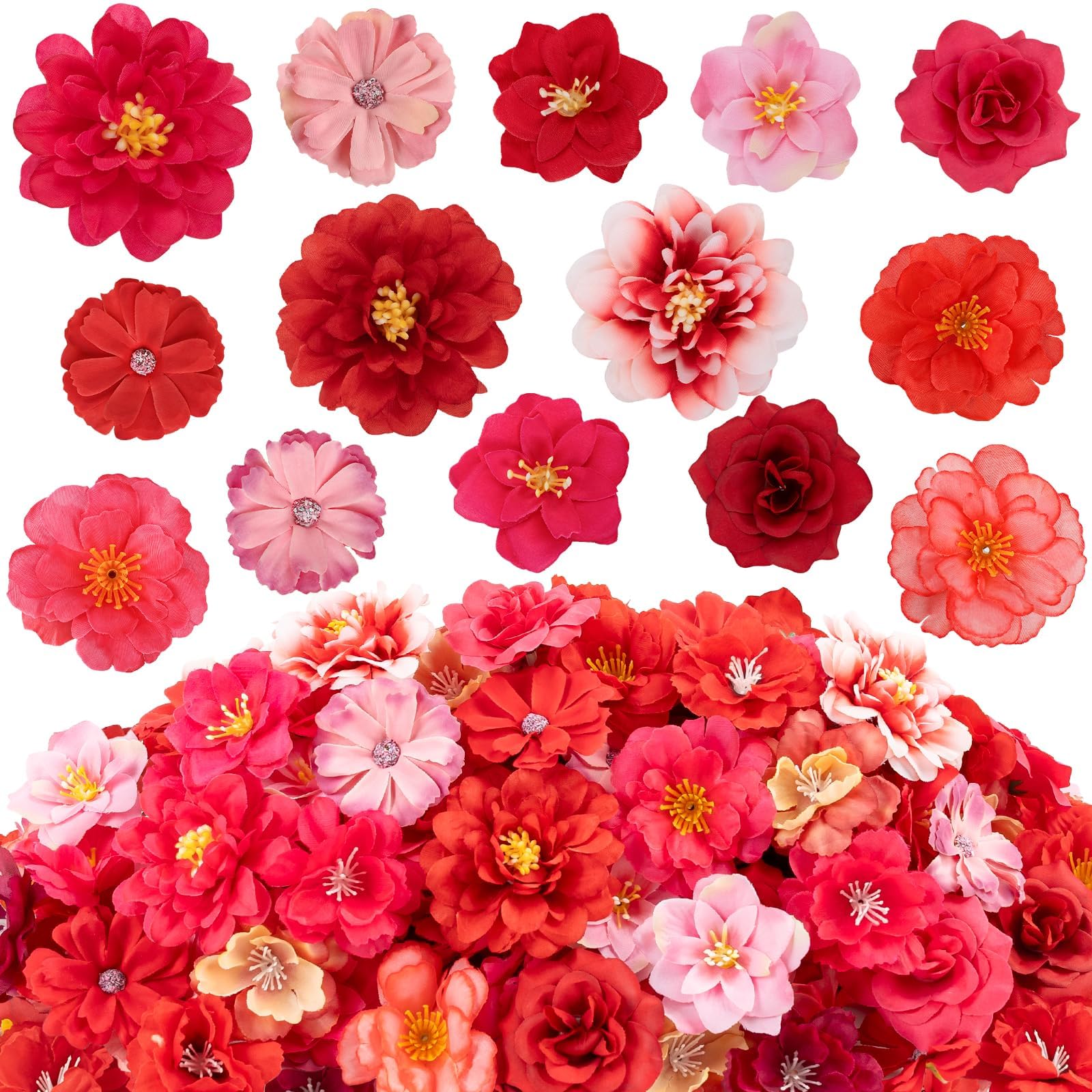 ATTGREAT 210 Pcs Mini Silk Flower Heads