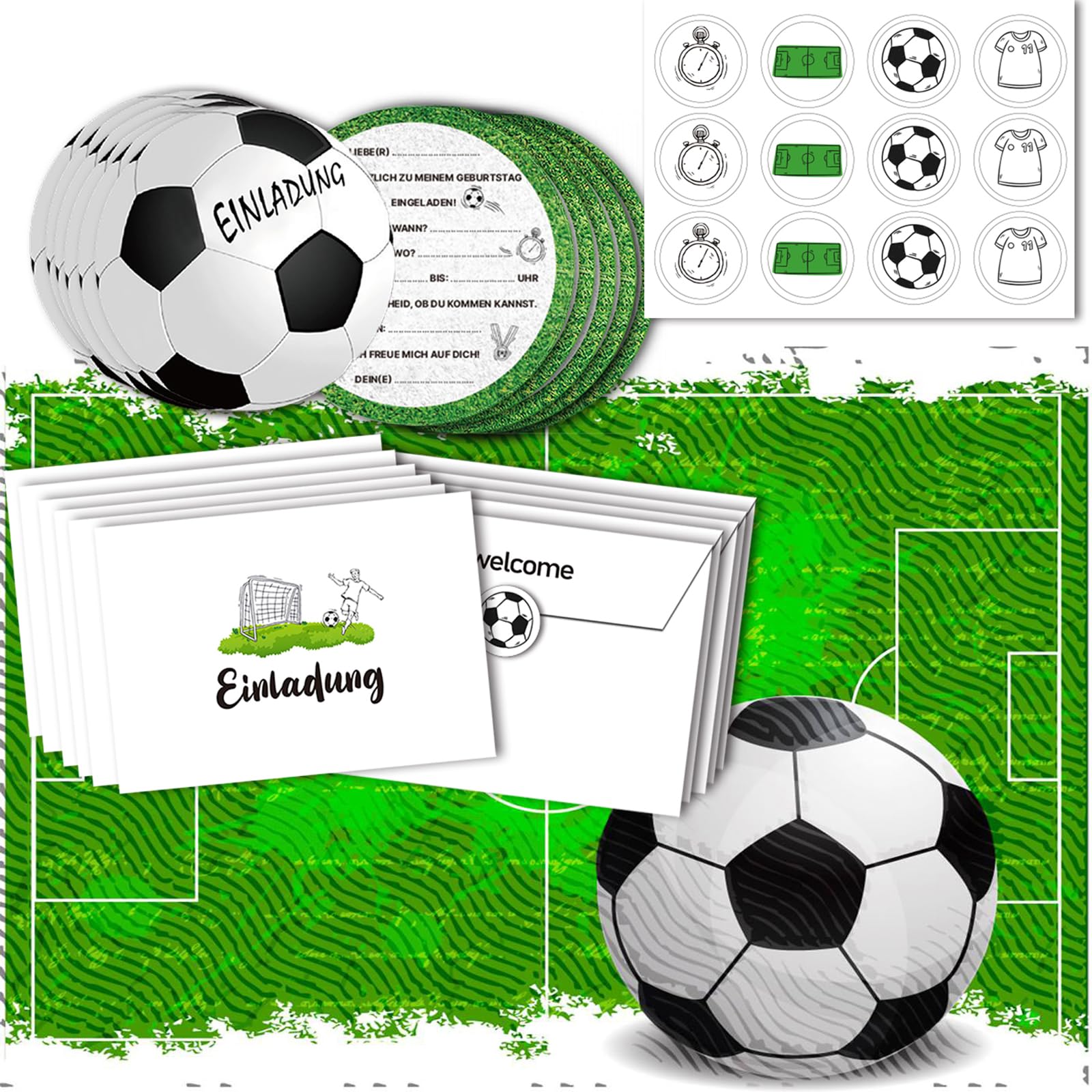 Cromos Liga 24/25 24 Tarjetas De Invitación Cumpleaños Fútbol