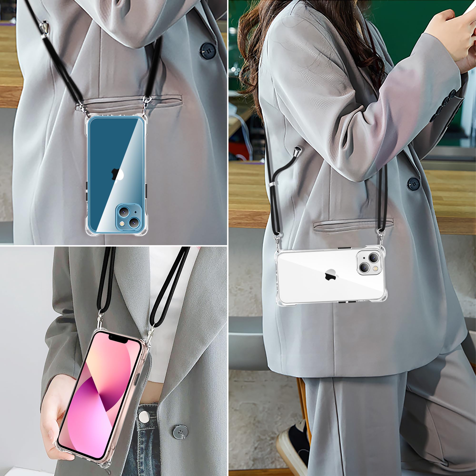 Amazon.co.jp: iPhone 13 mini ケース クリア ネック ショルダー