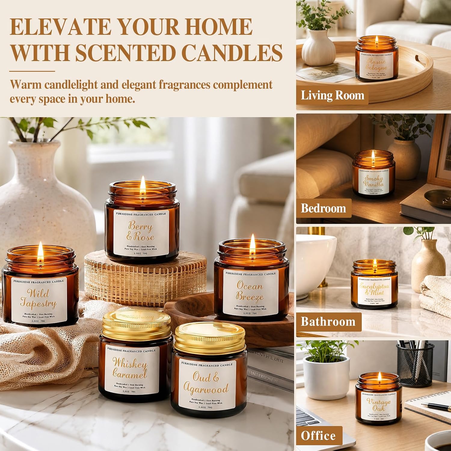 Scented Candles Set, 12 Pack Candles for Home Scented, Natural Soy Wax