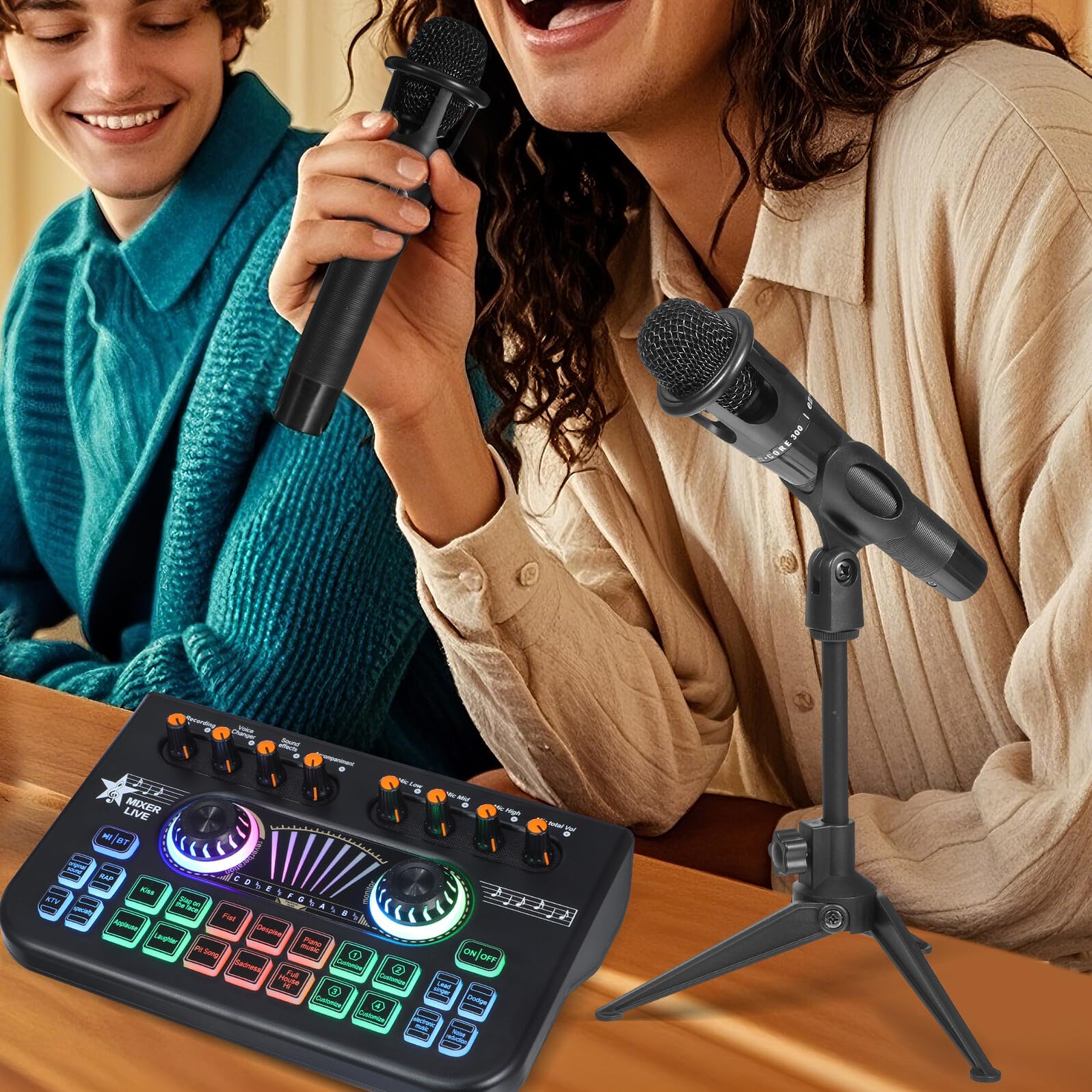 Podcast Aufnahmepaket mit Echtzeit Audioüberwachung und Dual Mikrofon Design Metall und Kunststoff Material für Live Streaming und Professionelle Aufnahmen