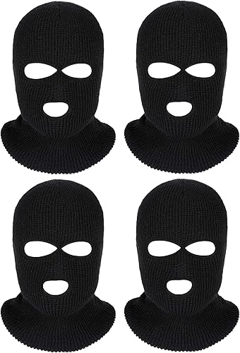 Blulu 4 Pieces Warm Full Face Cover Ski Winter Mask Balaclava Knit Full Face Mask for Men Women Outdoor Sports