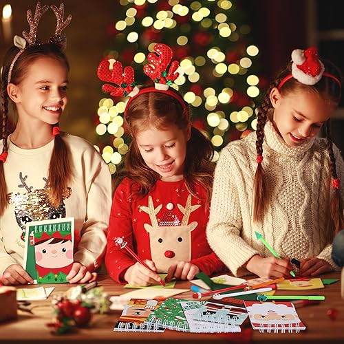 Miniatura 6 de Tenceur 48 mini cuadernos de Navidad con bolígrafo, bloc de notas de Navidad, bloc de notas pequeño de Feliz Navidad, cuaderno de bolsillo de Papá