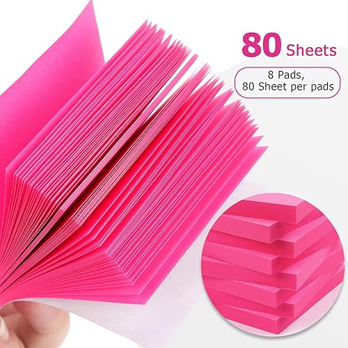 Miniatura 4 de Notas adhesivas 3x3 pulgadas Notas autoadhesivas de colores brillantes 8 blocs 80 hojasbloc (Rojo Rosa)