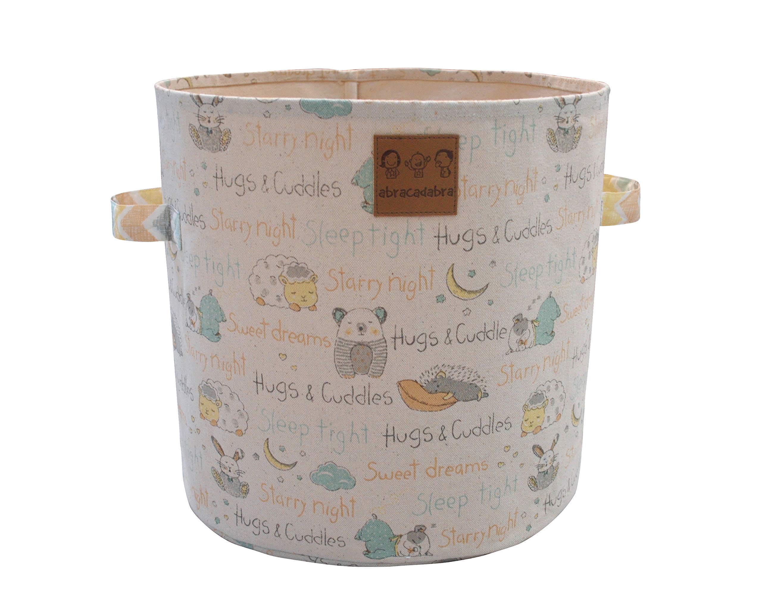 abracadabra Cotton Canvas Storage Basket/Bag, Size 33 cm x 33 cm x 30 cm - Sleepy Friends
