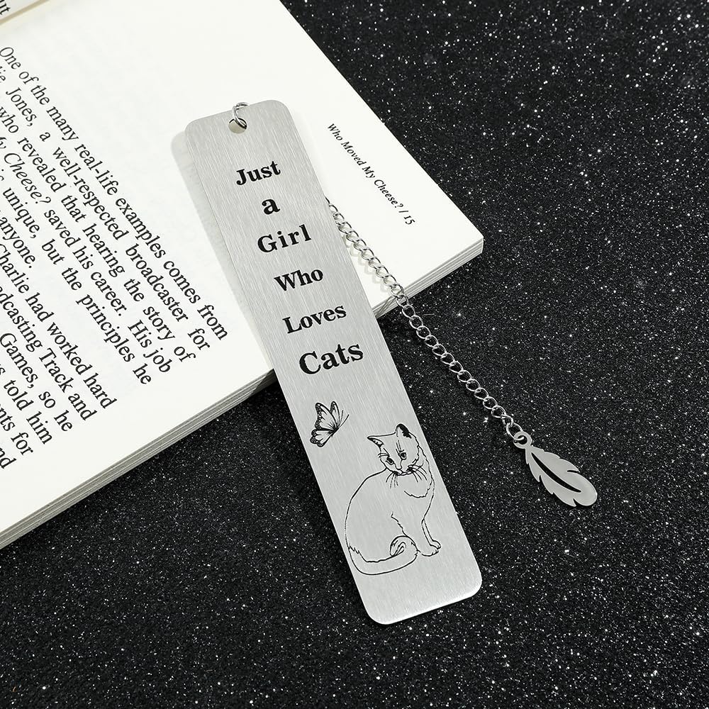 2PCS Cat Bookmarks, Cat Gifts for Women, Kitten Stainless Steel Book Marker, Funny Book Mark Cute Book Lover Gifts Thanksgiving Day Birthday Gifts for Women Men Teachers Friends (2pcs G) - Image 4