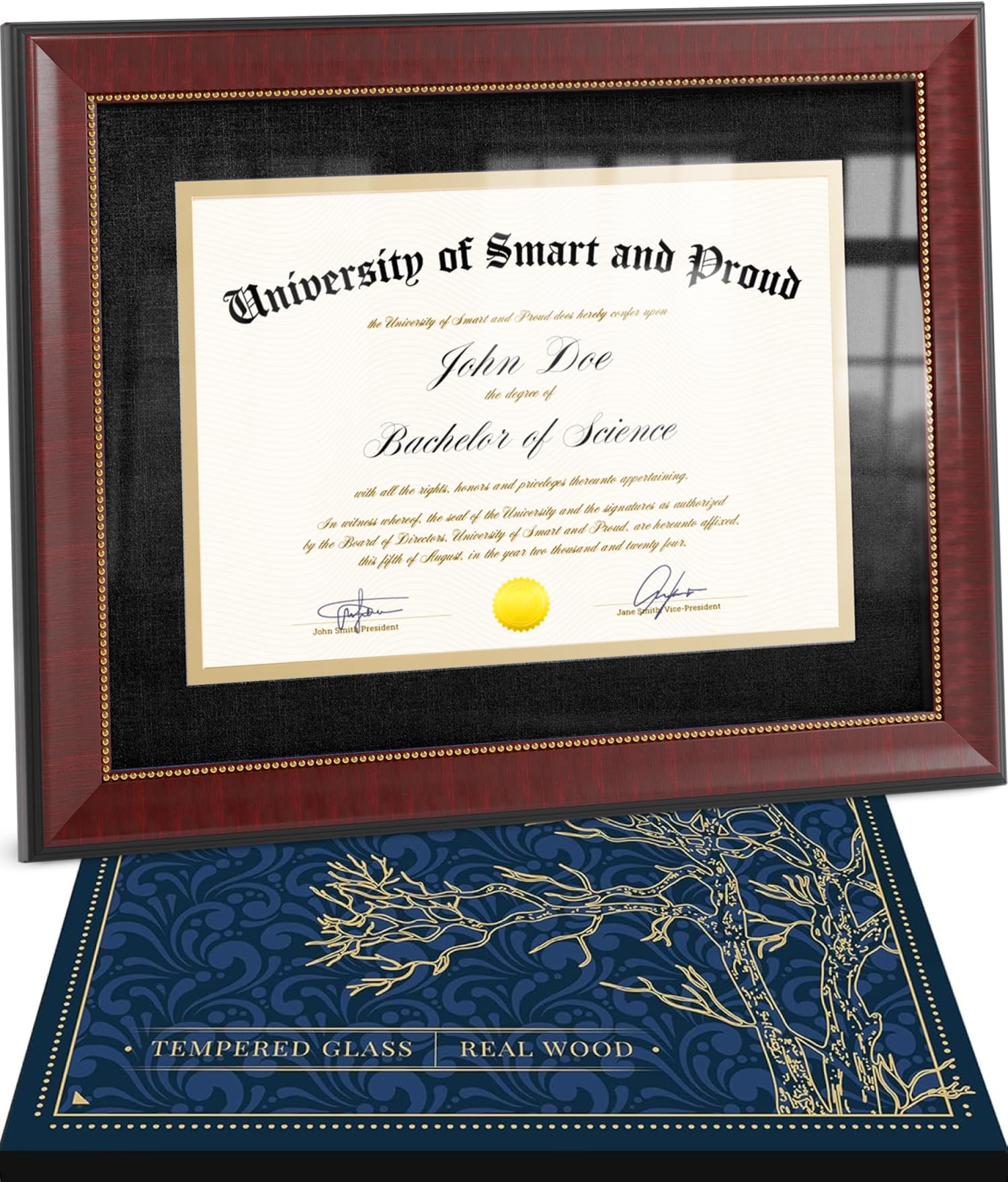 SMART&PROUD Wooden College Diploma Frame