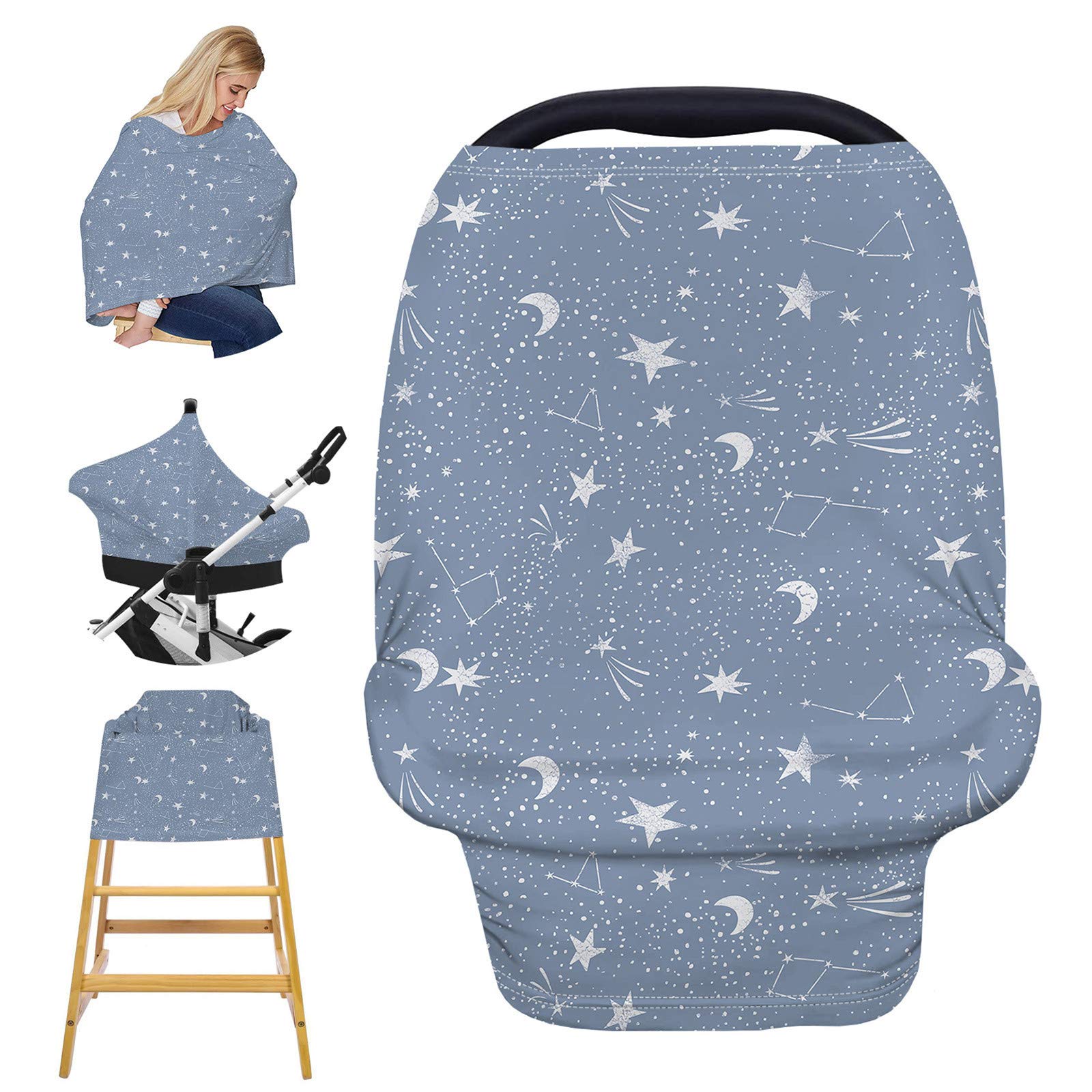 Nursing Cover for Breastfeeding, Stretchy Car Seat Cover for Babies, Soft Breathable Breastfeeding Cover, Stroller Covers, Shopping Cart Cover, Multi-Use High Chair Cover, Baby Shower Gifts