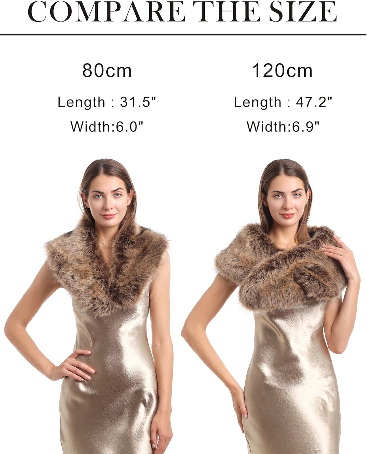 LA CARRIE Women's Faux Fur Hat,Collar,Scarf,Wrist Cuffs 3 PCS Set for Cold Winter