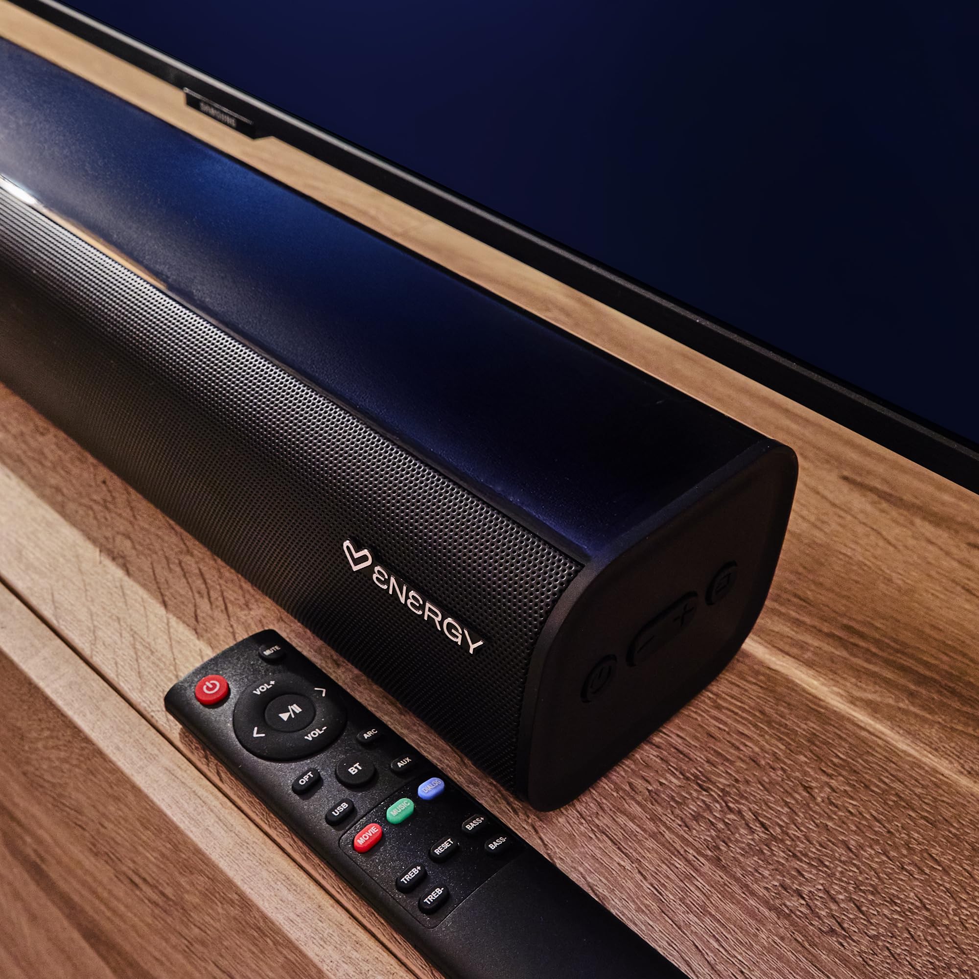 Energy Sistem Soundbar - Barra de Sonido de 120W con conexión HDMI ARC y óptica, Bluetooth, Remote Control, Deep Bass y EQ Modes