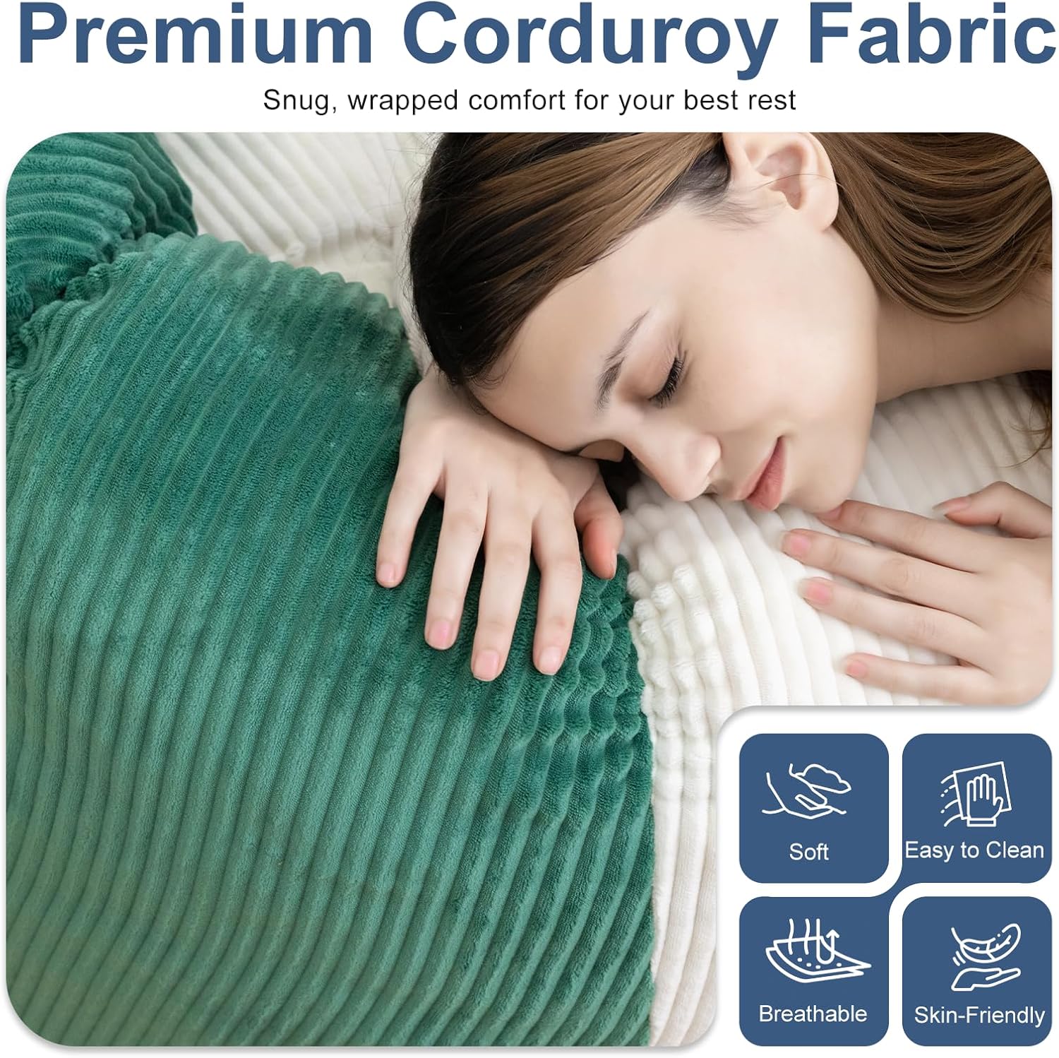 Giant Bean Bag Chairs for Adults,Memory Foam Firm Boneless Floor Gaming Chair Reading Chair,Colorful Plush Corduroy Cover,Comfy Chairs for Livingroom Bedroom Reading Nook Movie Night