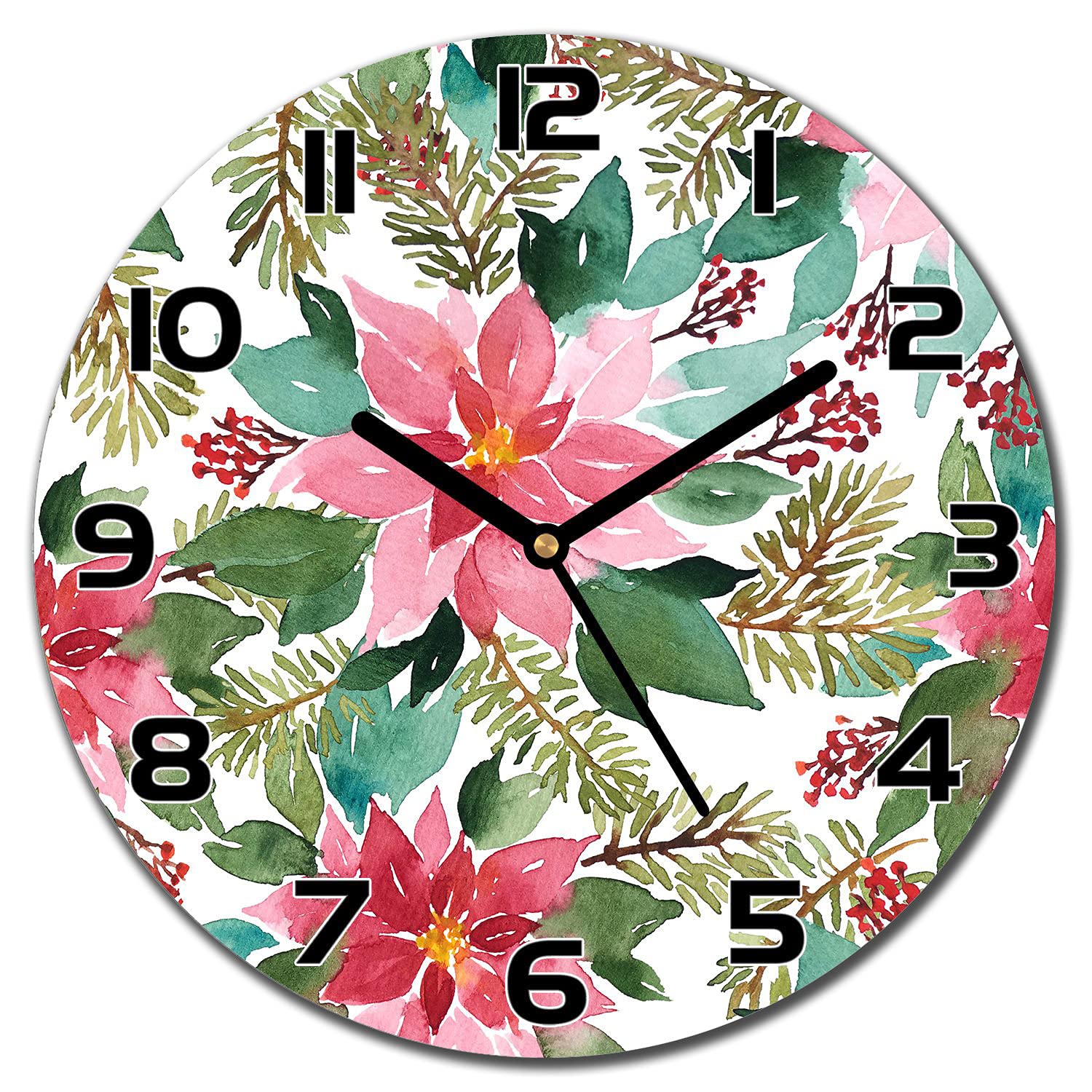 Horloge en verre silencieuse pour salon et cuisine design rétro romantique