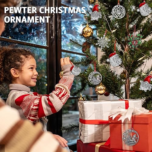 Miniatura 3 de Adorno para árbol de Navidad de peltre sólido 2023, adornos hechos a mano, decoración colgante de artesanía de metal, hermosas decoraciones para