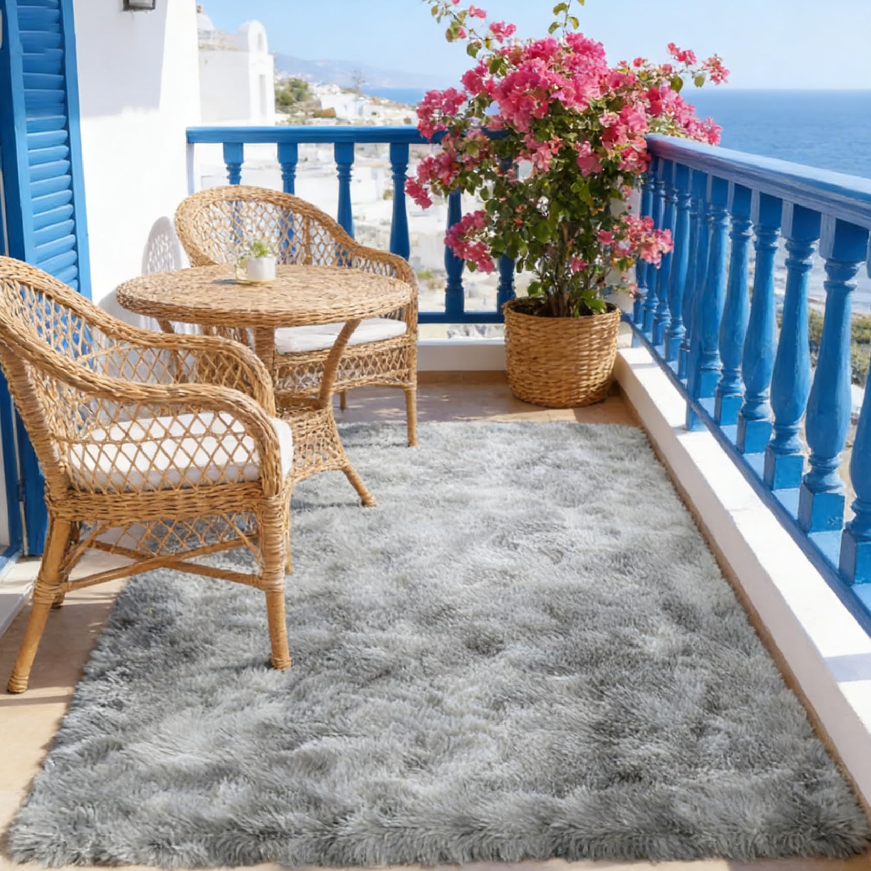 Tapis de salon gris clair 200x310 cm lavable et antidérapant