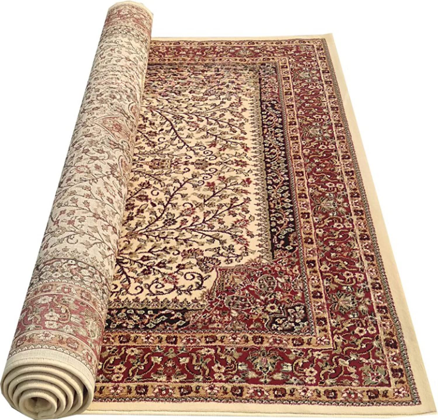 Kashmiri Design Traditional Silk Touch Extra Look Carpet for Living Room, Bedroom & Hall Size 2 X 6 Feet (Color-Multi)-image-34