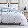 Peri Home Bow Bedding Duvet Cover Cottage Core Vintage Country 100% Cotton 3-Piece Set, Full/Queen, Chili Red Sasha Bows
