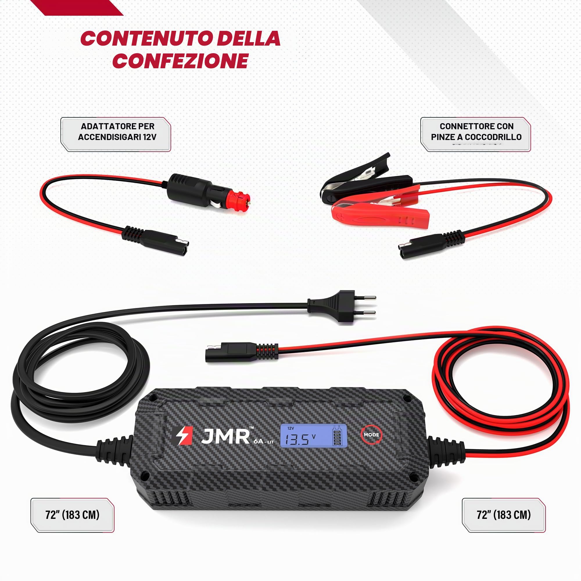 JMR Battery Charger for Porsche 911 Panamera Cayenne Macan Cayman 718 Boxter All Models Trickle Charger Conditioner Maintainer (Add Lithium Mode)