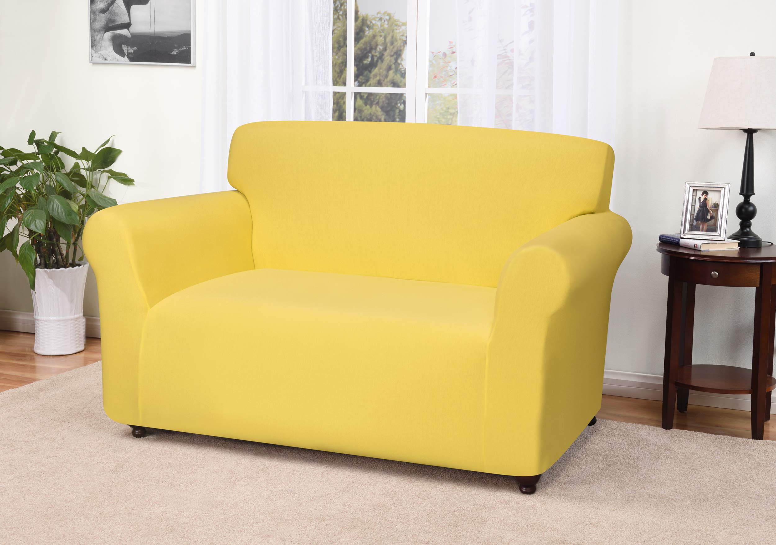 Madison Jersey Loveseat Slipcover, Yellow