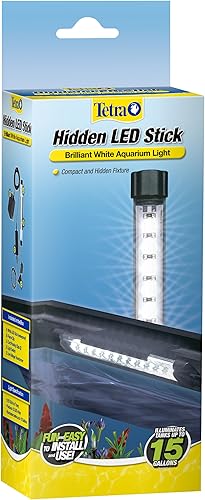 Tetra Stick LED oculto de 6 pulgadas, luz blanca brillante para acuario para tanques de hasta 15 galones, número de modelo 26658