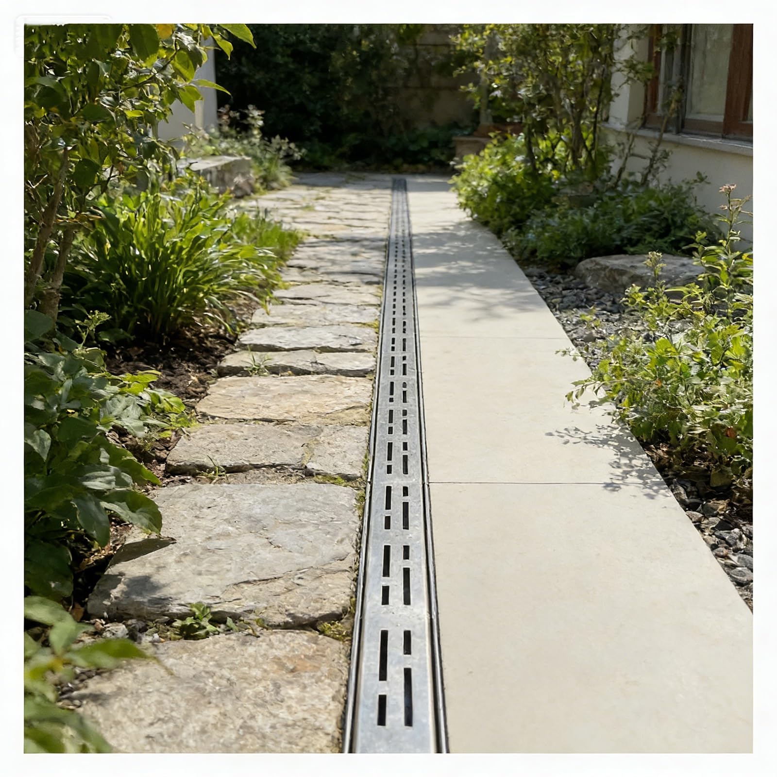 GLDYTVF Narrow Drain Grate for Outdoor Use Heavy-Duty Linear Rain Gutter Drainage System Vehicle Entry Trench Drain Durable (H5*W7CM / H1.96*W2.75IN)