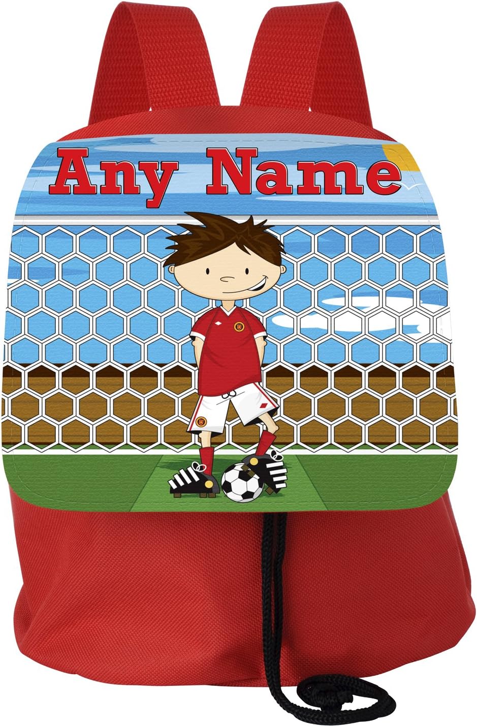 Little Giant Kids Personalised Red Football Nursery School Bag Back Pack Ruck Sack