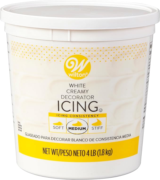 Wilton Creamy White Decorator Icing,Medium Consistency,4 lb. Tub, Cake Decorating