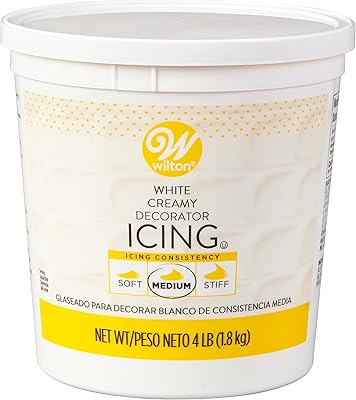 Wilton Creamy White Decorator Icing,Medium Consistency,4 lb. Tub, Cake Decorating Supplies