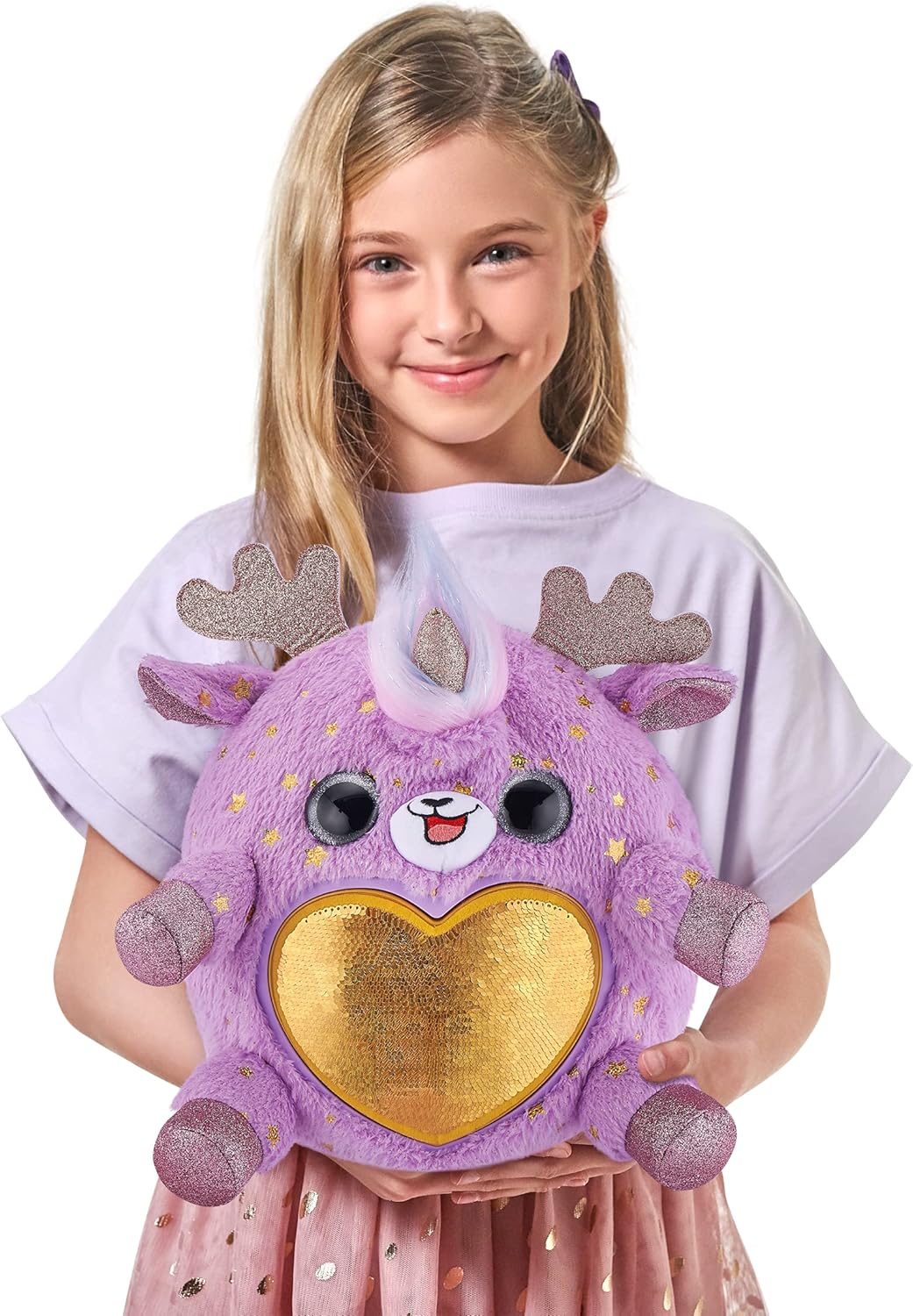 Rainbocorns Epic Golden Egg by ZURU (Reindeer), Girls Toy Includes Stuffed Animal with 25+ Golden Surprises, with Rings, Stickers, Bows, and More - Girls Gift Idea