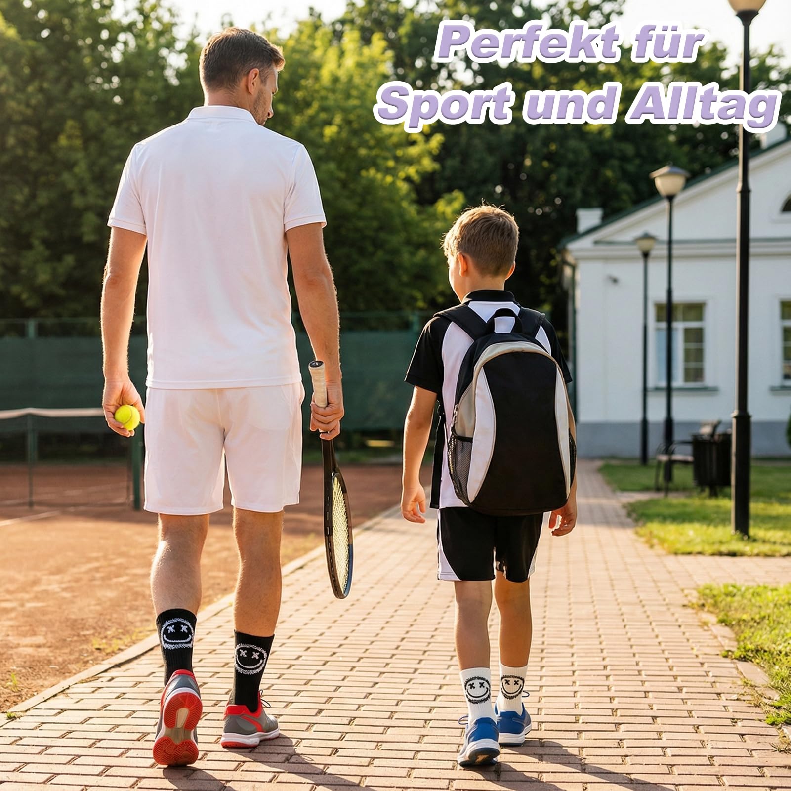 Utensilsto 3 paia di calzini ragazzi 30-34 calzini da tennis bambini calzini sportivi Smile calzini per bambini calzini in cotone per bambini calzini per ragazzi ragazze scuola vita quotidiana tempo