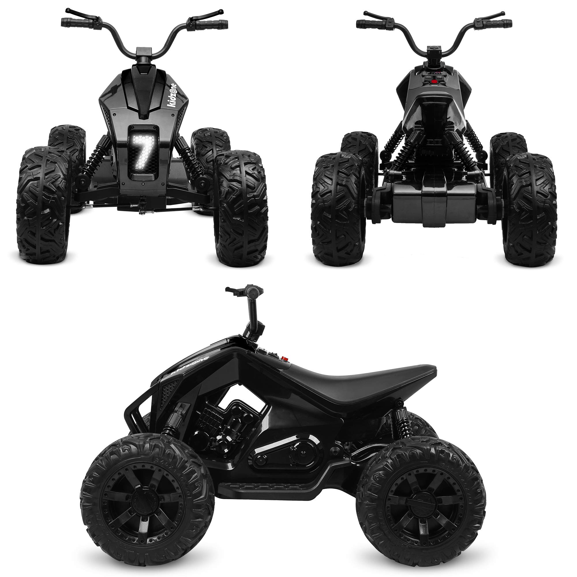 Kidzone Powerful Team 7 EVA Treaded Tires Kids Ride On ATV, 24V Battery