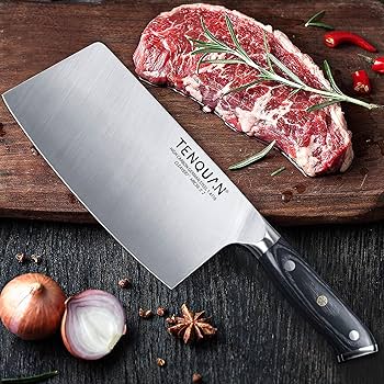 Amazon.com: TENQUAN Chinese Chef's Knife Cleaver 7 inch High