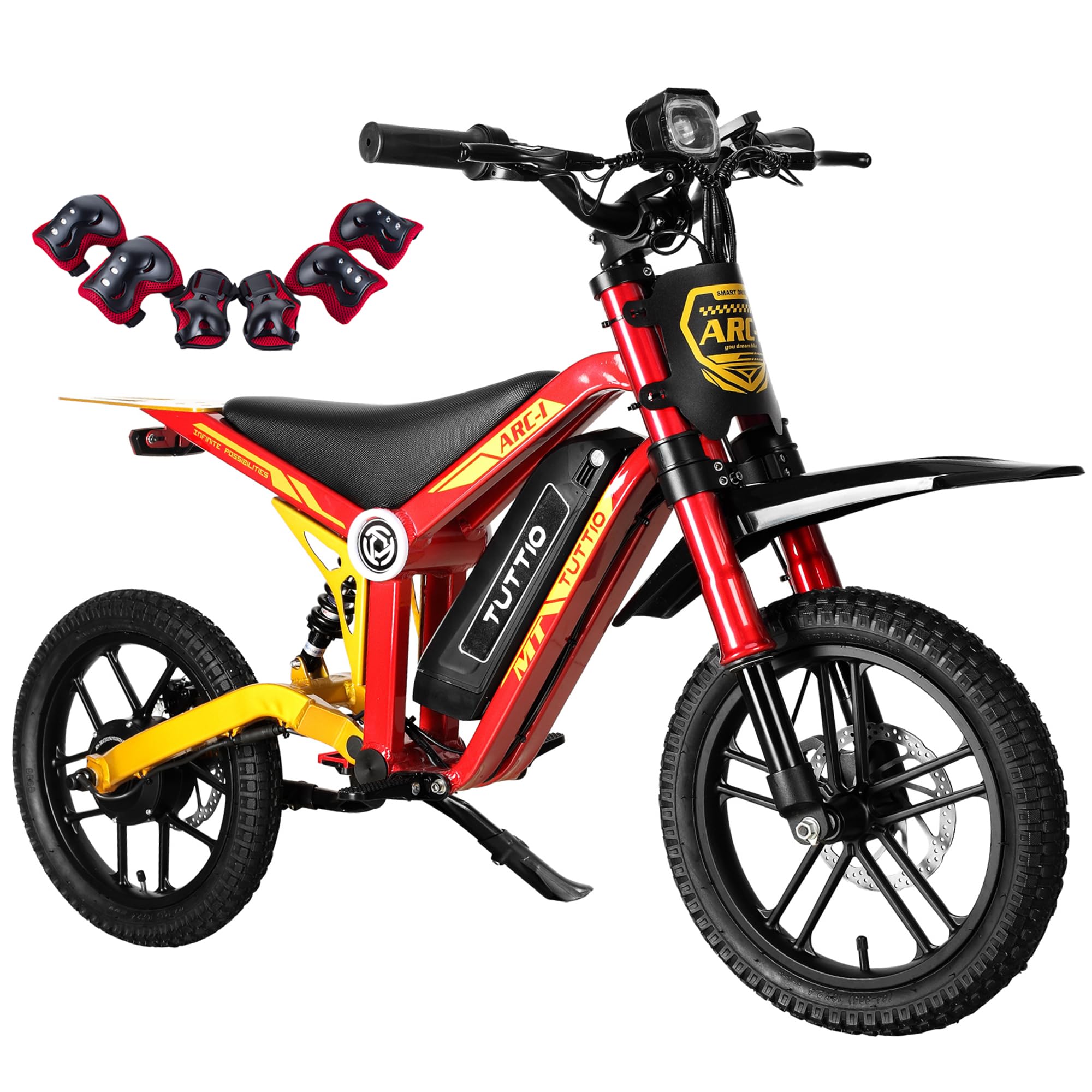 ARC-I Kids-Electric-Bike for Age 5-8, 25Miles Long-Range Electric-Motorcycle, 750W, 36V 13Ah Battery, 5-Speed Modes Electric-Dirt-Bike, 22MPH Fast E-Bike, 16" Off-Road Tires Ride on Toys for Big Kids