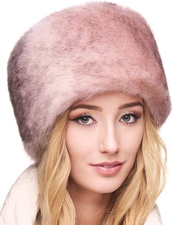 Futrzane Siberian Cossack Hat - Russian Fur Hats for Women - Fluffy Winter Hat