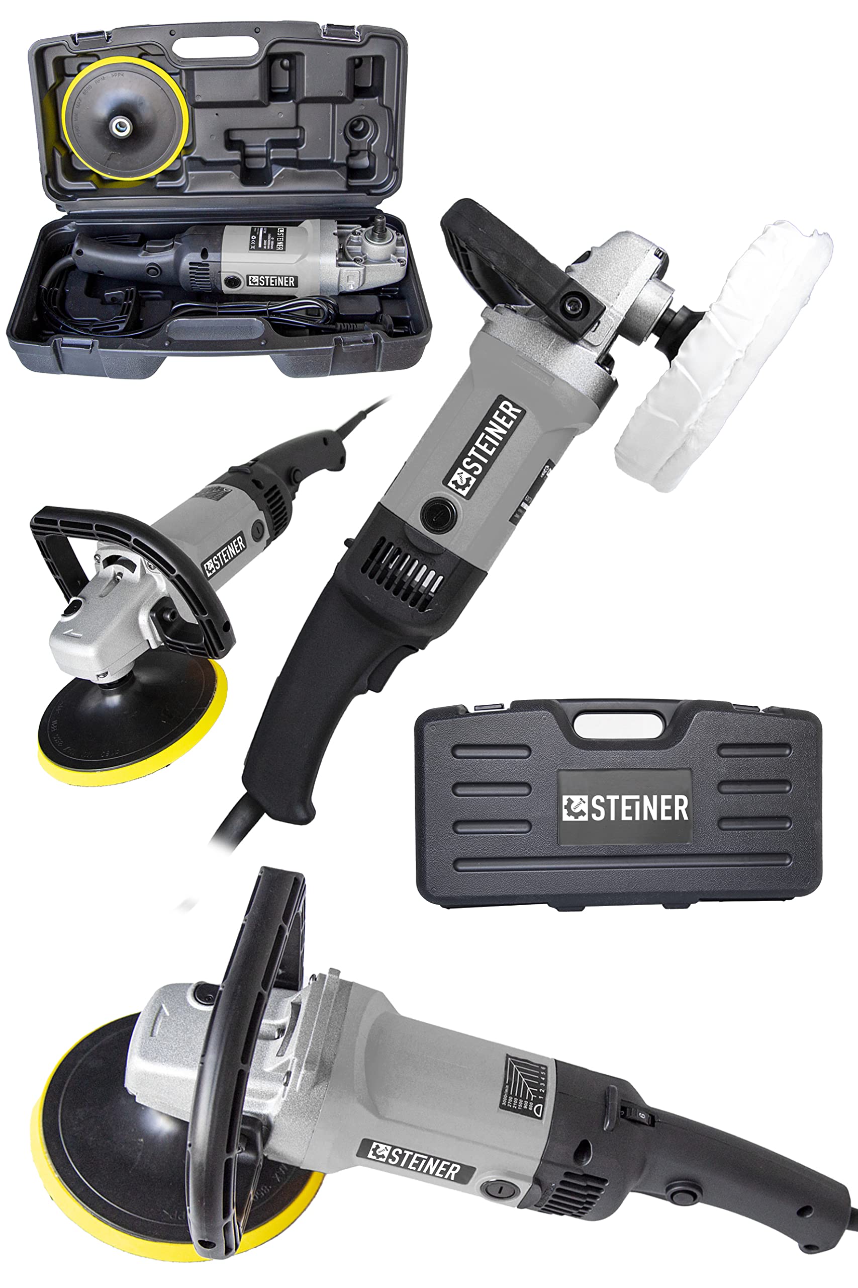 Steiner Alman 2800 Watt Profesyonel 6 Kademe Devir Ayarlı Sjs Metal Şanzıman Pasta Cila Polisaj Makinesi