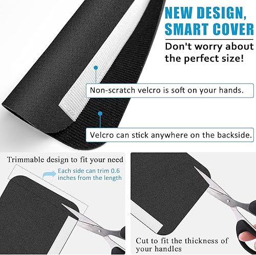Miniatura 3 de ELCOOR Juego de 6 fundas para manijas de puerta de refrigerador, recortables, lavables, fundas para manijas de electrodomésticos, protector de