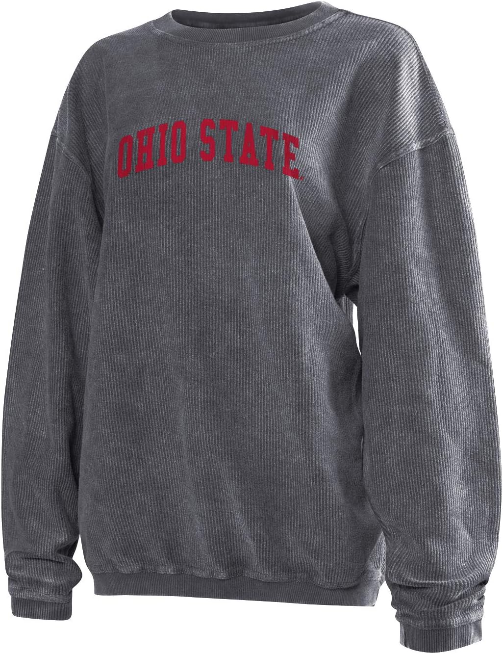 Chicka-d Women's Corded Crew, Charcoal, Large - Image 2